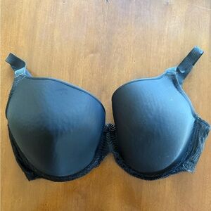 Elegant Wacoal La Femme Underwire T-shirt Black Women's Bra 38DDD 38F